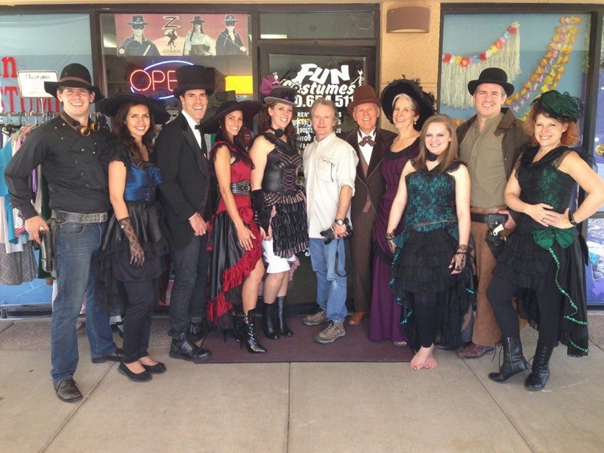 Michael Schaertl with the Dutton family during an Old West costume shoot